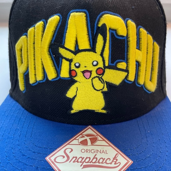 Pokeman Pikachu embroidered snap back hat. - Picture 2 of 7